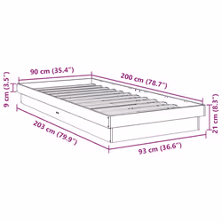 vidaXL Bed Frame Without Mattress 90x200 cm Solid Oak Wood bedroom furniture