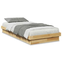 vidaXL Bed Frame Without Mattress 75x190 cm Solid Oak Wood bedroom furniture