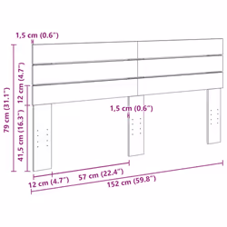 vidaXL Headboard 135 cm Solid Wood Oak bed headboard wooden headboard - 150 cm