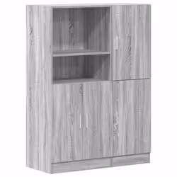 vidaXL Kitchen Cabinet Set 2 Piece Storage Cabinet Cupboard Engineered Wood - grey sonoma