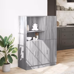vidaXL Kitchen Cabinet Set 2 Piece Storage Cabinet Cupboard Engineered Wood - grey sonoma