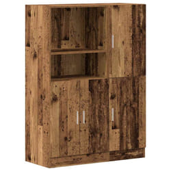 vidaXL Kitchen Cabinet Set 2 Piece Storage Cabinet Cupboard Engineered Wood - old wood