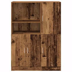 vidaXL Kitchen Cabinet Set 2 Piece Storage Cabinet Cupboard Engineered Wood - old wood - Additional view 4