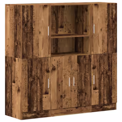vidaXL Kitchen Cabinet Set 3 Piece Storage Cabinet Cupboard Engineered Wood - old wood