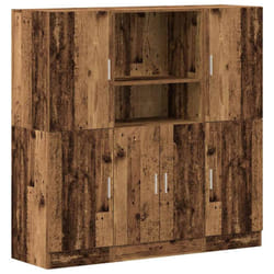 vidaXL Kitchen Cabinet Set 3 Piece Storage Cabinet Cupboard Engineered Wood - old wood