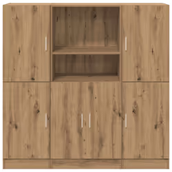 vidaXL Kitchen Cabinet Set 3 Piece Storage Cabinet Cupboard Engineered Wood - artisan oak - Additional view 4