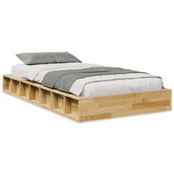vidaXL Bed Frame without Mattress 100x200 cm Solid Wood Oak bedroom furniture