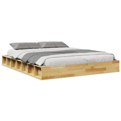vidaXL Bed Frame without Mattress 140x200 cm Solid Wood Oak bedroom furniture