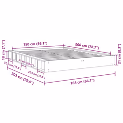 vidaXL Bed Frame without Mattress 150x200 cm Solid Wood Oak bedroom furniture - Additional view 10