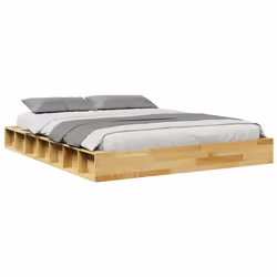 vidaXL Bed Frame without Mattress 150x200 cm Solid Wood Oak bedroom furniture - Additional view 4
