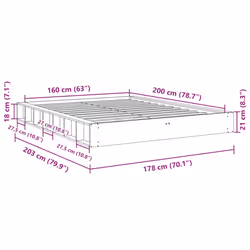 vidaXL Bed Frame without Mattress 160x200 cm Solid Wood Oak bedroom furniture