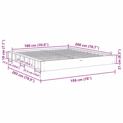 vidaXL Bed Frame without Mattress 180x200 cm Solid Wood Oak bedroom furniture
