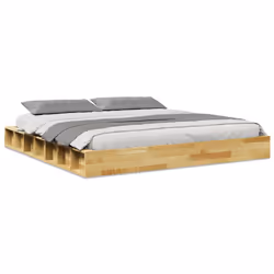 vidaXL Bed Frame without Mattress 200x200 cm Solid Wood Oak bedroom furniture