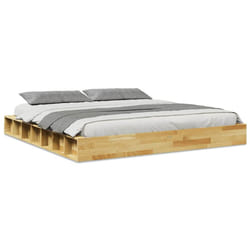 vidaXL Bed Frame without Mattress 200x200 cm Solid Wood Oak bedroom furniture