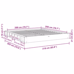 vidaXL Bed Frame without Mattress 200x200 cm Solid Wood Oak bedroom furniture