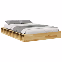 vidaXL Bed Frame without Mattress 120x190 cm Solid Wood Oak bedroom furniture - Additional view 4