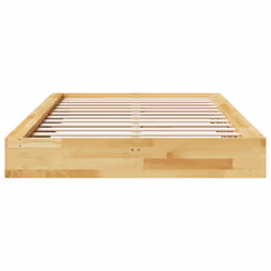 vidaXL Bed Frame without Mattress 120x190 cm Solid Wood Oak bedroom furniture - Additional view 5