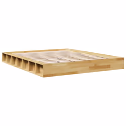 vidaXL Bed Frame without Mattress 135x190 cm Solid Wood Oak bedroom furniture