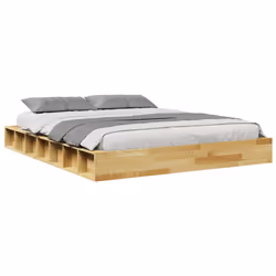 vidaXL Bed Frame without Mattress 140x190 cm Solid Wood Oak bedroom furniture - Additional view 4