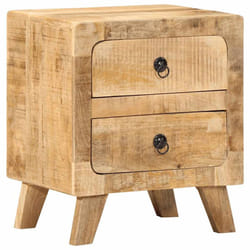 vidaXL Bedside Cabinet 40x32x46 cm Solid Wood Rough Mango bedside table