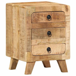 vidaXL Bedside Cabinet 37x32x50 cm Solid Wood Rough Mango bedside table
