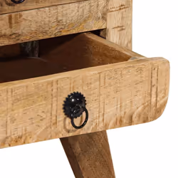 vidaXL Bedside Cabinet 37x32x50 cm Solid Wood Rough Mango bedside table - Additional view 6
