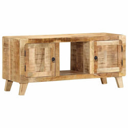 vidaXL TV Cabinet 105x46x32 cm Solid Wood Rough Mango TV stand TV sideboard
