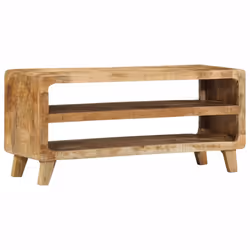 vidaXL TV Cabinet 105x46x32 cm Solid Wood Rough Mango TV stand TV sideboard - Solid rough mango wood - Additional view 8