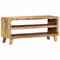 vidaXL TV Cabinet 105x46x32 cm Solid Wood Rough Mango TV stand TV sideboard - Solid rough mango wood - Additional view 9