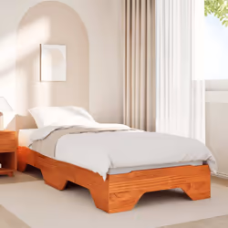 vidaXL Bed Frame No Mattress Stackable Wax Brown 100x200 cm Solid Wood