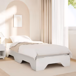 vidaXL Bed Frame No Mattress Stackable Bedrom Bed Base Bedstead Solid Wood - white, 80 x 200 cm - Additional view 2