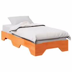 vidaXL Bed Frame No Mattress Stackable Wax Brown 90x190 cm Single Solid Wood