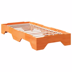 vidaXL Bed Frame No Mattress Stackable Wax Brown 90x190 cm Single Solid Wood