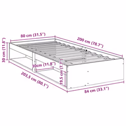 vidaXL Day Bed with Mattress Bedroom Sofa Bed Couch Guest Bed Solid Wood Pine - white, 80 x 200 cm - Additional view 10