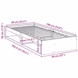 vidaXL Day Bed with Mattress Bedroom Sofa Bed Couch Guest Bed Solid Wood Pine - white, 90 x 190 cm - Additional view 10