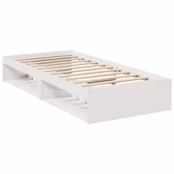 vidaXL Day Bed with Mattress Bedroom Sofa Bed Couch Guest Bed Solid Wood Pine - white, 90 x 190 cm