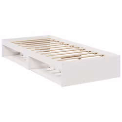 vidaXL Day Bed with Mattress Bedroom Sofa Bed Couch Guest Bed Solid Wood Pine - white, 75 x 190 cm