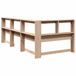 vidaXL Bookcase Headboard Bedroom Back Headboard L-Shaped Solid Wood Pine - natural, 98.5 x 218.5 x 80 cm - Additional view 5