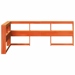 vidaXL Bookcase Headboard Bedroom Back Headboard L-Shaped Solid Wood Pine - wax brown, 98.5 x 218.5 x 80 cm - Additional view 4