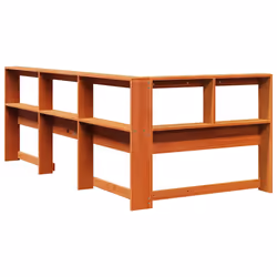 vidaXL Bookcase Headboard Bedroom Back Headboard L-Shaped Solid Wood Pine - wax brown, 98.5 x 218.5 x 80 cm - Additional view 5