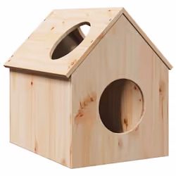 vidaXL Cat House White 41x50x50 cm Solid Wood Pine cat house indoor - natural
