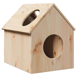 vidaXL Cat House White 41x50x50 cm Solid Wood Pine cat house indoor - natural