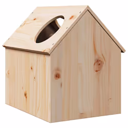 vidaXL Cat House White 41x50x50 cm Solid Wood Pine cat house indoor - natural - Additional view 4