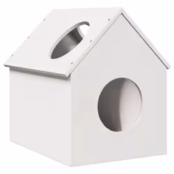 vidaXL Cat House White 41x50x50 cm Solid Wood Pine cat house indoor - white
