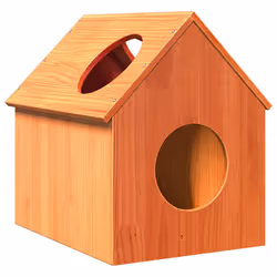 vidaXL Cat House White 41x50x50 cm Solid Wood Pine cat house indoor - wax brown
