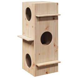 vidaXL Cat House 43x43x90 cm Solid Wood Pine cat house indoor cat furniture - wine red