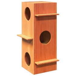 vidaXL Cat House 43x43x90 cm Solid Wood Pine cat house indoor cat furniture - dark brown