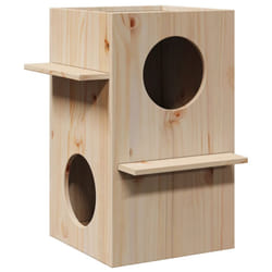 vidaXL Cat House White 43x43x60 cm Solid Wood Pine cat house indoor - dark green