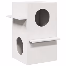 vidaXL Cat House White 43x43x60 cm Solid Wood Pine cat house indoor - taupe