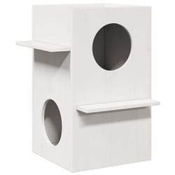 vidaXL Cat House White 43x43x60 cm Solid Wood Pine cat house indoor - taupe
